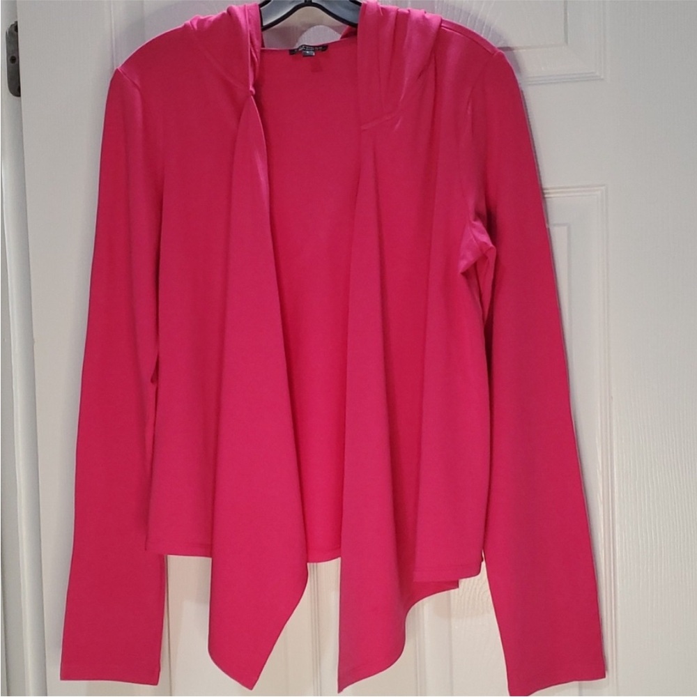 Express Sexy Stretch Open Front Hot Pink Waterfall Asymmetrical Hoodie XS
